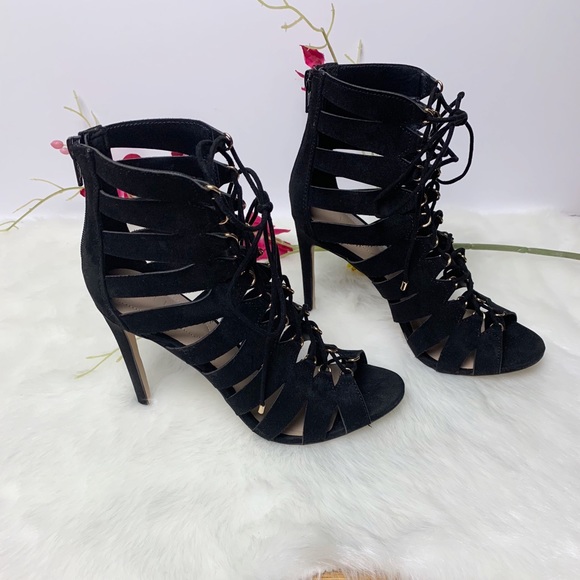 Aldo black lace up high heels size 9 - Picture 3 of 6